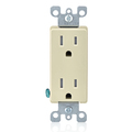 Leviton Electrical Receptacles 5-15R Decora Recep Tr Ivory T5325-I